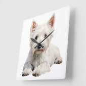 SCHATTIGE WEST HIGHLAND WITTE TERRIER HOND VIERKANTE KLOK (Hoek)