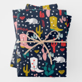 Schattige Western cowgirl inpakpapier (In situ)