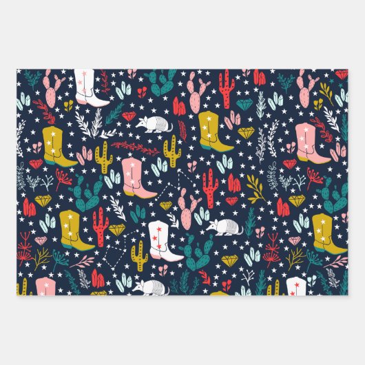 Schattige Western cowgirl inpakpapier (Voorkant)