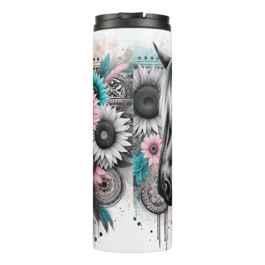 Schattige Western Cowgirl Thermosbeker (Achterkant)