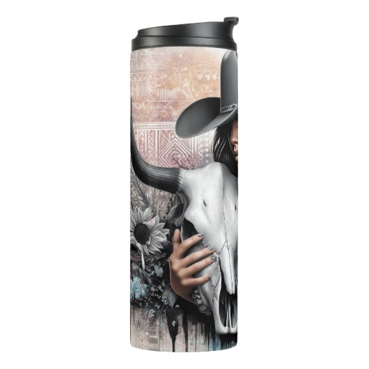 Schattige Western Cowgirl Thermosbeker (Gedraaid links)