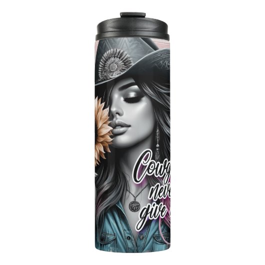 Schattige Western Cowgirl Thermosbeker (Voorkant)