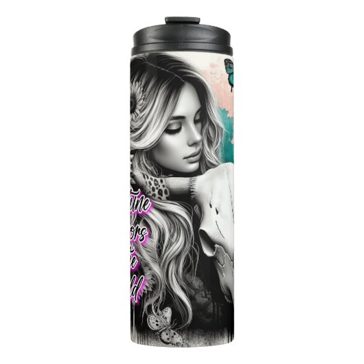 Schattige Western Cowgirl Thermosbeker (Voorkant)