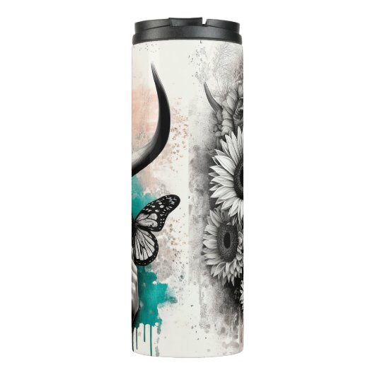 Schattige Western Cowgirl Thermosbeker (Achterkant)