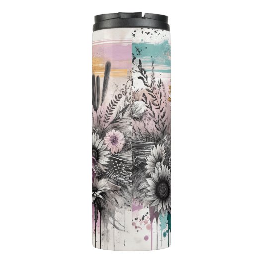 Schattige Western Cowgirl Thermosbeker (Achterkant)