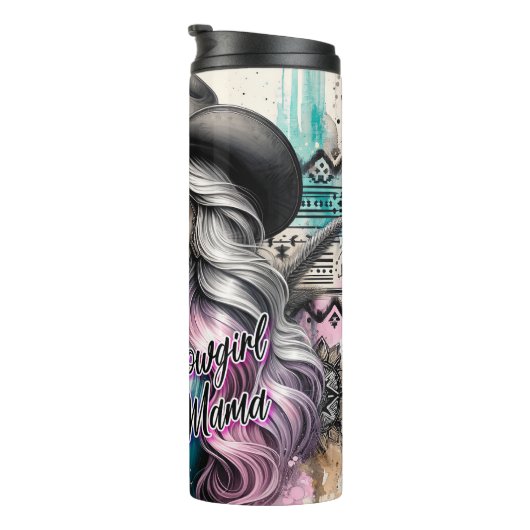 Schattige Western Cowgirl Thermosbeker (Geroteerd rechts)