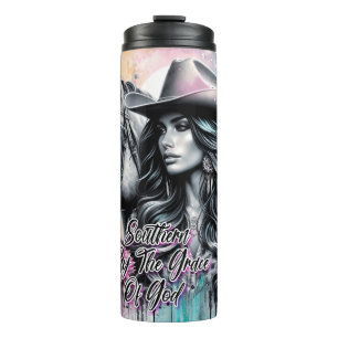 Schattige Western Cowgirl Thermosbeker