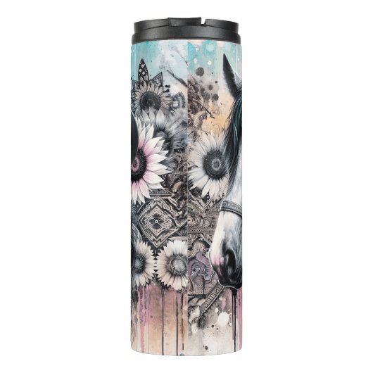 Schattige Western Cowgirl Thermosbeker (Achterkant)