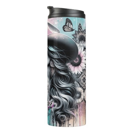 Schattige Western Cowgirl Thermosbeker (Geroteerd rechts)