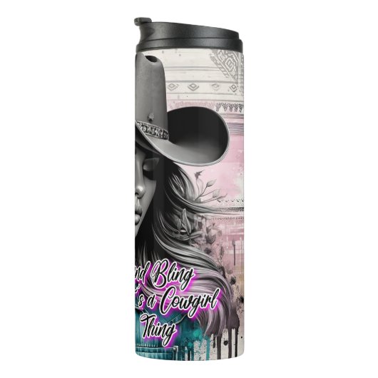 Schattige Western Cowgirl Thermosbeker (Geroteerd rechts)