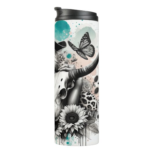 Schattige Western Cowgirl Thermosbeker (Geroteerd rechts)