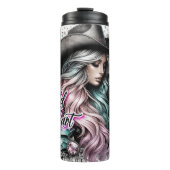 Schattige Western Cowgirl Thermosbeker (Voorkant)