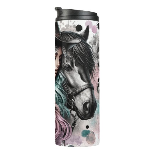 Schattige Western Cowgirl Thermosbeker (Geroteerd rechts)