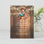 Schattige Western Cowgirl Verjaardagsfeest Kaart (Staand voorkant)