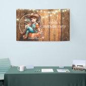 Schattige Western Cowgirl Verjaardagsfeest Spandoek (Beurs)