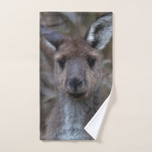 Schattige Western Grijs Kangoeroe Australië Handdoek (Handdoek)
