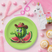 Schattige Western Zomer watermeloen feest Papieren Bordje (Feest)