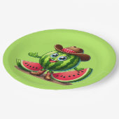 Schattige Western Zomer watermeloen feest Papieren Bordje (Gekanteld)