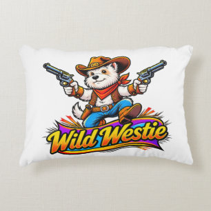 Schattige Westie Cowboy Hond Grappige Westerse Ori Accent Kussen