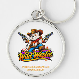 Schattige Westie Cowboy Hond Originele Westerse Ca Sleutelhanger