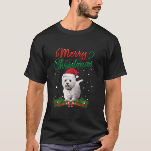 Schattige WESTIE Faces Lelijke Sweater Dog Santa K T-shirt (Voorkant)