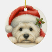 Schattige Westie Keramisch Ornament (Achterkant)