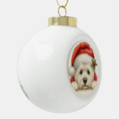 Schattige Westie Keramische Bal Ornament (Links)