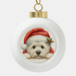 Schattige Westie Keramische Bal Ornament