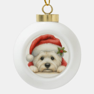 Schattige Westie Keramische Bal Ornament