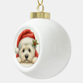 Schattige Westie Keramische Bal Ornament (Rechts)
