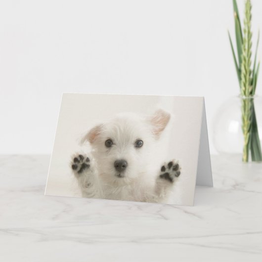 Schattige Westie Pup Kaart (Voorkant)