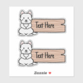 Schattige Westie Terrier Label (Vel)