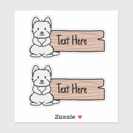 Schattige Westie Terrier Label (Vel)