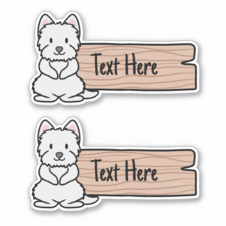 Schattige Westie Terrier Label