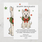 Schattige Westie Witte Terrier Hond Rode Strik Kra Feestdagenkaart (Voorkant / Achterkant)