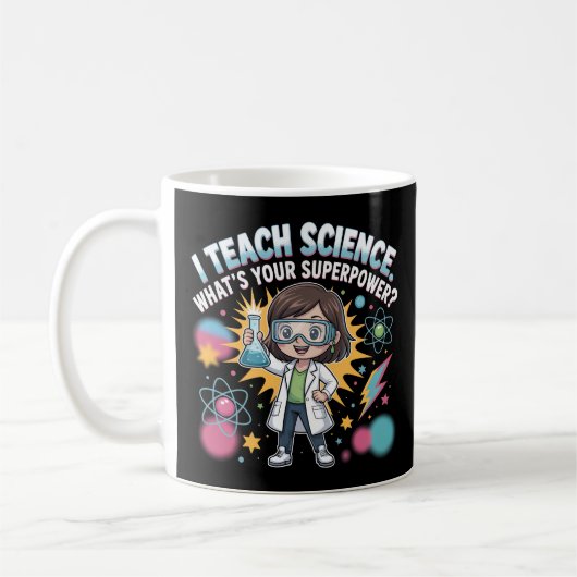 Schattige Wetenschapsleraar – Cute Chibi Superkrac Koffiemok (Links)