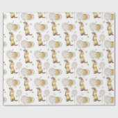 Schattige Wezel Gekleed in Geel, Ballonnen Cadeaupapier (Vlak)