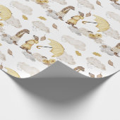 Schattige Wezel gekleed in gele, gele paraplu Cadeaupapier (Hoek)