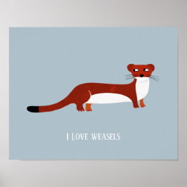 Schattige Wezel Poster