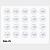 Schattige Whale Blue Boy Baby shower Ronde Sticker (Vel)