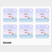 Schattige Whale Book Bord Vierkante Sticker (Vel)