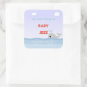 Schattige Whale Book Bord Vierkante Sticker (Tas)