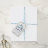 Schattige Whale Boy Baby shower Bedankt Favor Cadeaulabel (Met Touw)