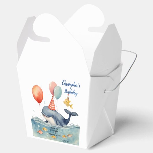 Schattige Whale Boy's Birthday Dank u Bedankdoosjes (Geopend)