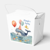 Schattige Whale Boy's Birthday Dank u Bedankdoosjes (Achterkant)