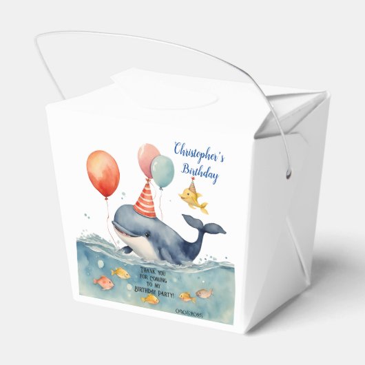 Schattige Whale Boy's Birthday Dank u Bedankdoosjes (Achterkant)
