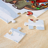 Schattige/whimsical baby kerst stegosaurus legpuzzel (Zijkant)