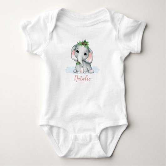Schattige Whimsical Baby Meisje Olifant Winter Naa Romper (Voorkant)