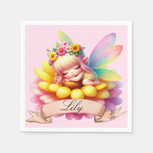 Schattige Whimsical Bloemige Zoete Dromen Slaapfee Servet