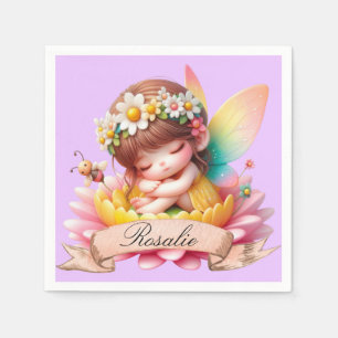 Schattige Whimsical Bloemige Zoete Dromen Slaapfee Servet